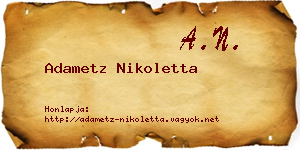 Adametz Nikoletta névjegykártya